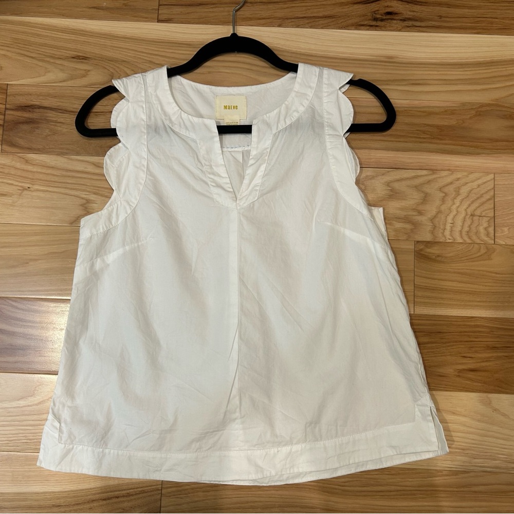 Maeve White Sleeveless Top